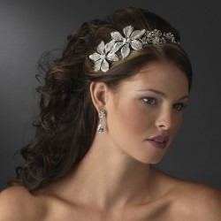 Floral Side Accent Vintage Inspired Bridal Headband T