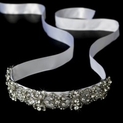 Vintage Rhinestone Bridal Ribbon Headband