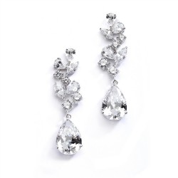 Magnificent Cubic Zirconia Red Carpet Dangle Bridal Earrings