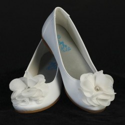 Lucy Flats with Chiffon Flower and Diamante