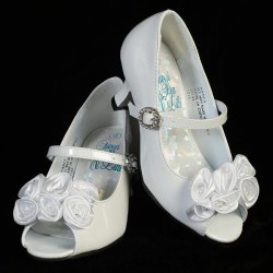 Nancy Heel Shoes with Pearl and Satin