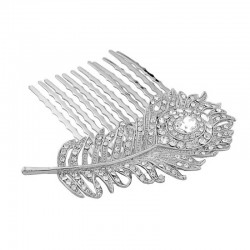 Crystal Peacock Feather Bridal hair comb