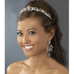 Antique Silver Tiara with Rhinestones