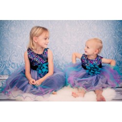 Multi Coloured Sequined Tulle Flower Girl Dress