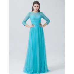 Lace Tulle Bridesmaid Dress with sleeves