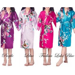 Silk Satin Peacock Flower Girl Robe