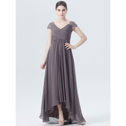 High-Lo Beaded Tulle Bridesmaid Dress