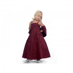 Burgundy Matte Satin Flower Girl Dress