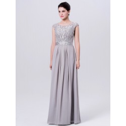 Key Hole Lace Chiffon Bridesmaid Dress