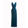 V-neck Ruched Chiffon Draped Bridesmaid Dress
