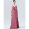 Chiffon V-Neck Flounce Bridesmaid Dress
