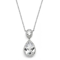 Couture Cubic Zirconia Pear-Shaped Bridal Necklace