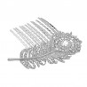 Crystal Peacock Feather Bridal hair comb