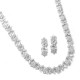 CZ Bridal Necklace with CZ Marquis Flowers