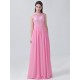 Lace Chiffon U-Back Bridesmaid Dress