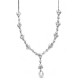 CZ Bridal Necklace with Faceted Crystal Drop