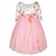 Lavender Tulle 3/4 Sleeve Floral Flower Girl Dress