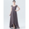 High-Lo Beaded Tulle Bridesmaid Dress