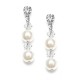  Pearl & Crystal Dangle Wedding Earrings