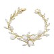 Freshwater Pearls with CZ Leaves Bracelet