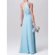 Floral Lace Halter Chiffon Bridesmaid Dress