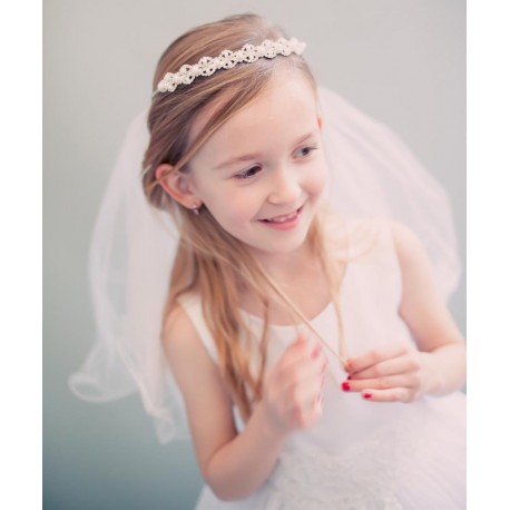 Pearl Rhinstone Crown Veil Tiara