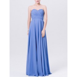 Pleated Strapless Sweetheart Chiffon Bridesmaid Dress