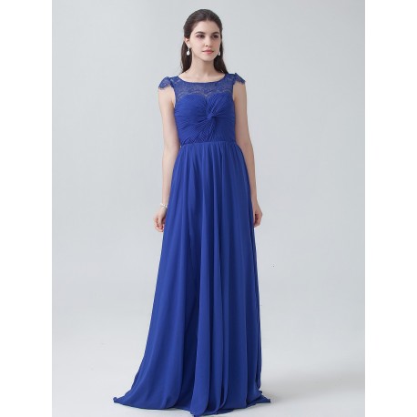 Chiffon Pleated Twist Knot Bridesmaid Dress