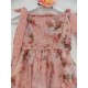 Dusy Rose Chiffon Floral Printed Halter Flower Girl Dress