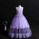Tiered Beaded Lace Tulle Flower Girl Dress