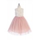 Rosette Ruffle Sparkly Flower Girl Dress