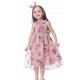 Dusty Rose Chiffon Floral Printed Flower Girl Dress