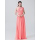 One Shoulder Pleated Chiffon Bridesmaid Dress