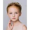 Floral Golden Crystal Pearl Headband Tiara