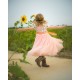 Lavender Tulle 3/4 Sleeve Floral Flower Girl Dress