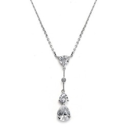 Cubic Zirconia Multi Shaped Dangle Necklace