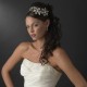 Antique Silver Side Accented Floral & Pearl Bridal Headpiece