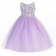 Size 8 Lilac Multi Coloured Floral Flower Girl Dress