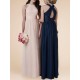 Chiffon Halter Bridemaid Dress with unique back detail