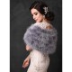 VINTAGE INSPIRED MARABOU FEATHER STOLE GREY