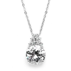 Bold CZ Bridal or Bridesmaid Necklace Pendant