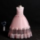 Tiered Beaded Lace Tulle Flower Girl Dress