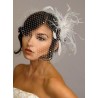 Rhinestone Spray Fascinator & Birdcage Veil