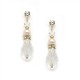 Crystal Teardrop Earrings with Ivory & Gold For Bridesmaids