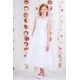 Illusion Satin Organza Beaded Holy Communion Dress