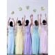 Lace Chiffon Capped Sleeves Bridesmaid Dress
