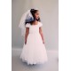 Pleated Cap Sleeves First Communion Dress