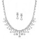  Glamorous Cubic Zirconia Teardrops Bridal Necklace & Earrings Set