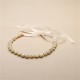Slender Bridal Headband with Hand-wired Crystal Clusters and Ivory Ribbons