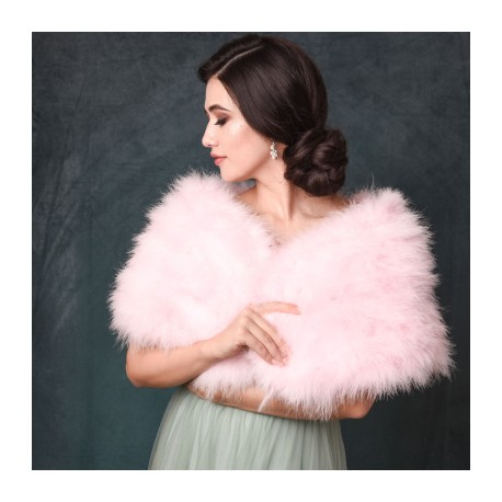 MARABOU FEATHER WRAP CANDY FLOSS PINK